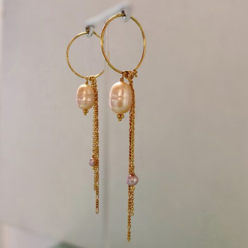 Øreringe med perler "Romance hoops"