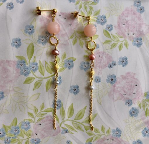 "Pink Opals" Øreringe