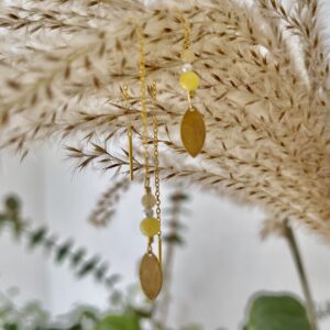 Øreringe, Pastel leaves, yellow