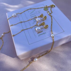 Øreringe, Mini Morning glory -kæde på lås-øreringe, Sælges