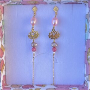 Ørering, Lotus, pink -lang, sælges enkeltvis