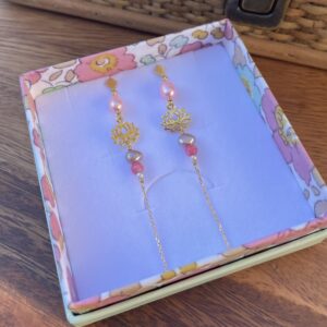 Ørering, Lotus, pink -lang, sælges enkeltvis