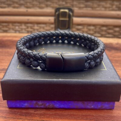 Armbånd med lavaperler, Panther