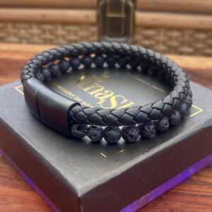 Armbånd med lavaperler, Panther