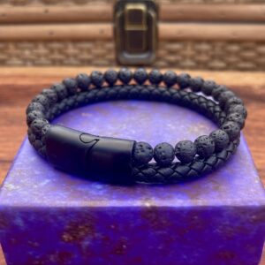 Armbånd med lavaperler, Panther