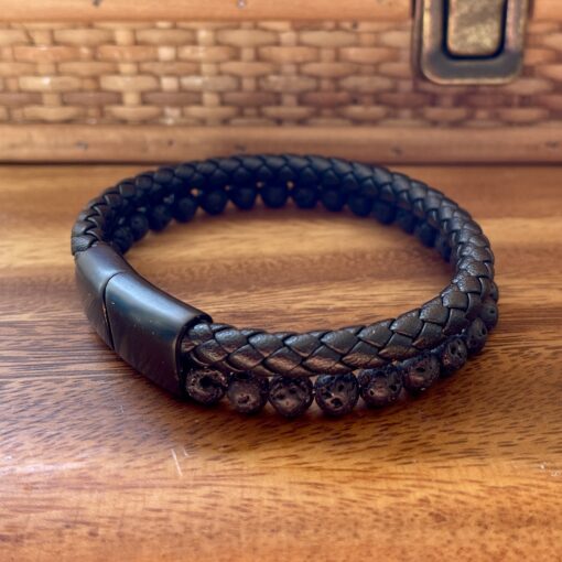 Armbånd med lavaperler, Panther