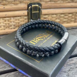 Armbånd med lavaperler, Panther