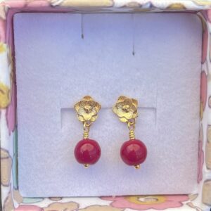 Ørering, Lotus red, short- Sælges enkeltvis