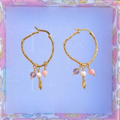 Ørering, Stor Dharma Hoop, Pink & Purple, sælges enkeltvis