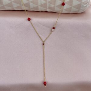 Halskæde, My Island, red, Y-kæde