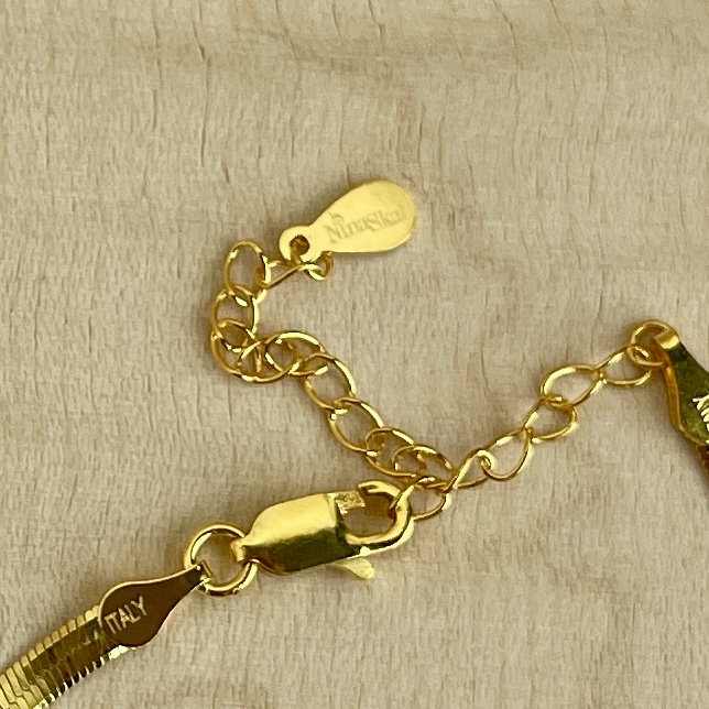 Armbånd, Snake flad 2,9mm, ekstra tykt 18K forgyldt sterlingsølv og rhodineret sterlingsølv - Billede 10