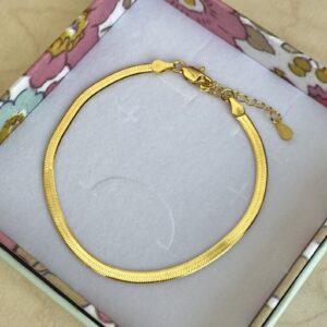 Armbånd, Snake flad 2,9mm, ekstra tykt 18K forgyldt sterlingsølv og rhodineret sterlingsølv