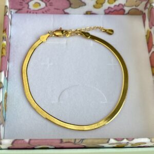 Armbånd, Snake flad 2,9mm, ekstra tykt 18K forgyldt sterlingsølv og rhodineret sterlingsølv