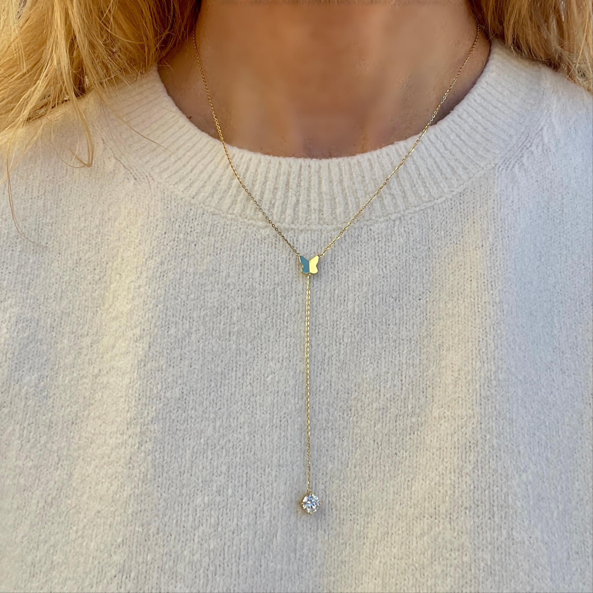 Halskæde, butterfly diamond