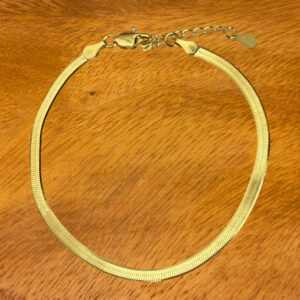 Armbånd, Snake flad 2,9mm, ekstra tykt 18K forgyldt sterlingsølv og rhodineret sterlingsølv