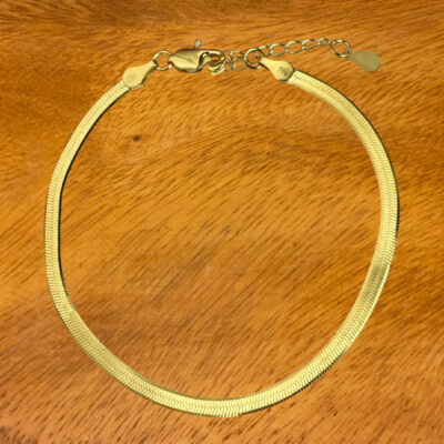 Armbånd, Snake flad 2,9mm, ekstra tykt 18K forgyldt sterlingsølv og rhodineret sterlingsølv