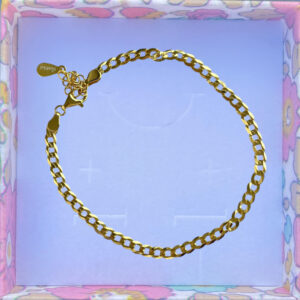 Armbånd, Cuban, ekstra tykt 18K forgyldt sterlingsølv og rhodineret sterlingsølv