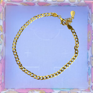 Armbånd, Cuban, ekstra tykt 18K forgyldt sterlingsølv og rhodineret sterlingsølv