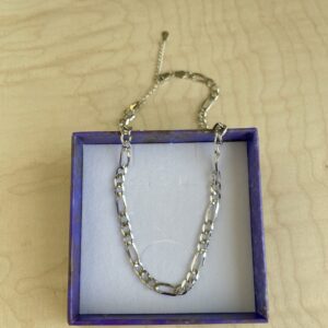 Halskæde, Figaro, ekstra tykt 18K forgyldt sterlingsølv og rhodineret sterlingsølv