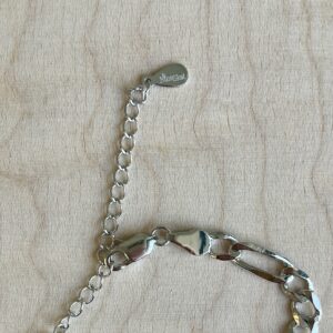 Halskæde, Figaro, ekstra tykt 18K forgyldt sterlingsølv og rhodineret sterlingsølv