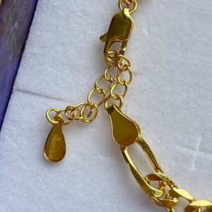 Armbånd Figaro, ekstra tykt 18K forgyldt sterlingsølv og rhodineret sterlingsølv