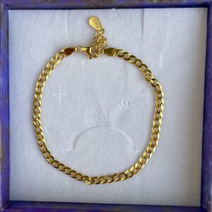 Armbånd, Cuban, ekstra tykt 18K forgyldt sterlingsølv og rhodineret sterlingsølv