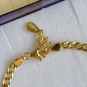 Armbånd, Cuban, ekstra tykt 18K forgyldt sterlingsølv og rhodineret sterlingsølv