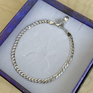 Armbånd, Cuban, ekstra tykt 18K forgyldt sterlingsølv og rhodineret sterlingsølv