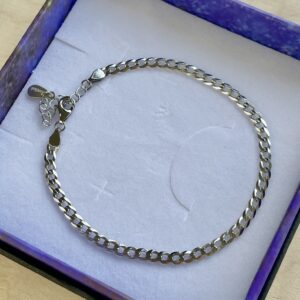 Armbånd, Cuban, ekstra tykt 18K forgyldt sterlingsølv og rhodineret sterlingsølv