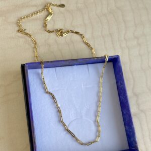 Halskæde, Paper clips, ekstra tykt 18K forgyldt sterlingsølv og rhodineret sterlingsølv