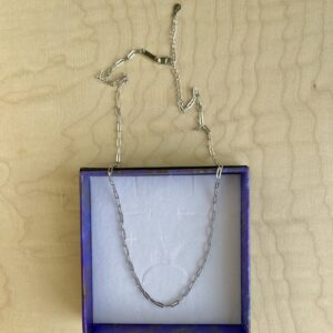 Halskæde, Paper clips, ekstra tykt 18K forgyldt sterlingsølv og rhodineret sterlingsølv