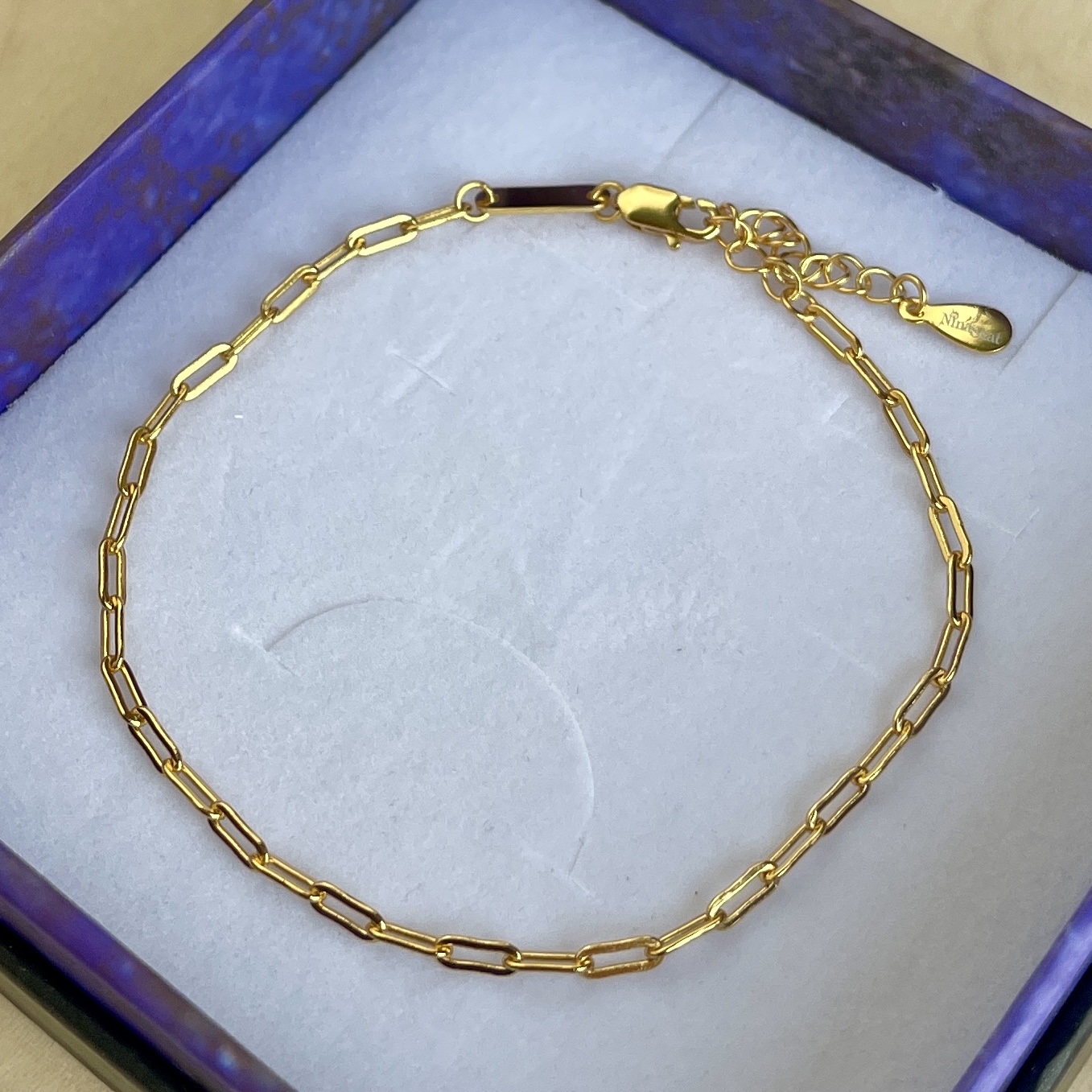 Armbånd Paper clips, ekstra tykt 18K forgyldt sterlingsølv og rhodineret sterlingsølv