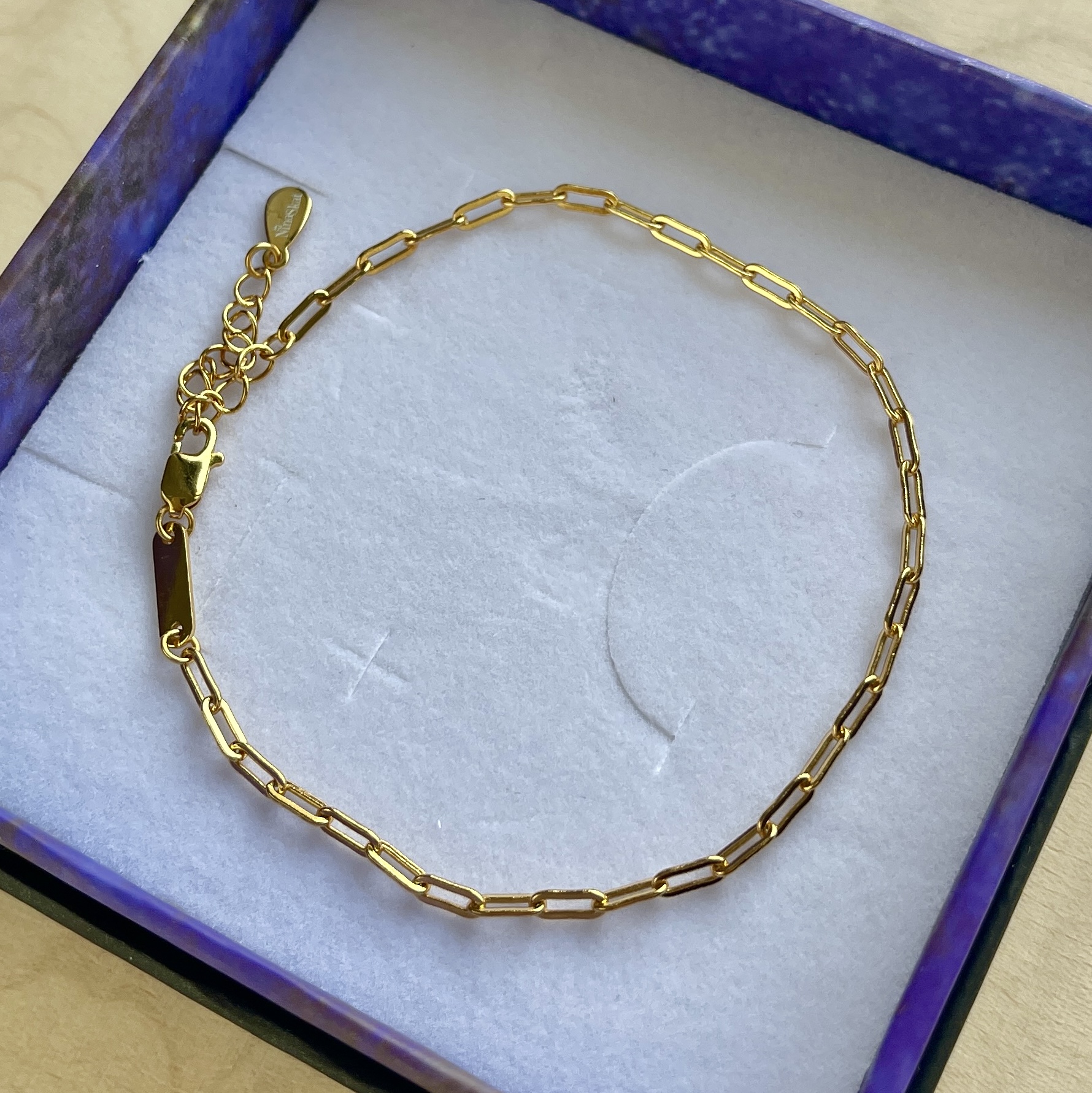 Armbånd Paper clips, ekstra tykt 18K forgyldt sterlingsølv og rhodineret sterlingsølv