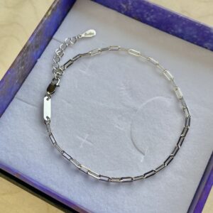 Armbånd Paper clips, ekstra tykt 18K forgyldt sterlingsølv og rhodineret sterlingsølv