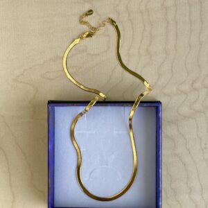 Snake halskæde i tykt 18K forgyldt sterlingsølv og rhodineret sterlingsølv.