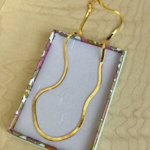 Halskæde, Snake, ekstra tykt 18K forgyldt sterlingsølv og rhodineret sterlingsølv