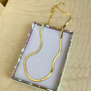 Halskæde, Snake, ekstra tykt 18K forgyldt sterlingsølv og rhodineret sterlingsølv