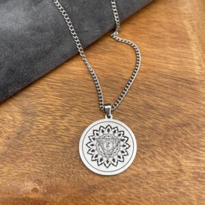 Halskæde med stålvedhæng Lotus & Mandala 1