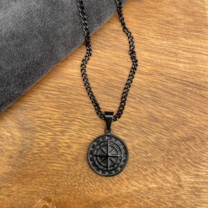 Halskæde -Sort stålvedhæng, Nordstjerne