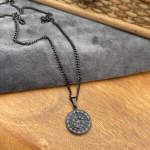Halskæde -Sort stålvedhæng, Nordstjerne