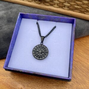 Halskæde -Sort stålvedhæng, Nordstjerne