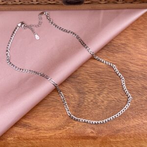 Halskæde, Cuban, ekstra tykt 18K forgyldt sterlingsølv og rhodineret sterlingsølv