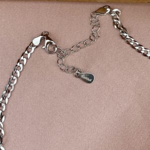 Halskæde, Cuban, ekstra tykt 18K forgyldt sterlingsølv og rhodineret sterlingsølv