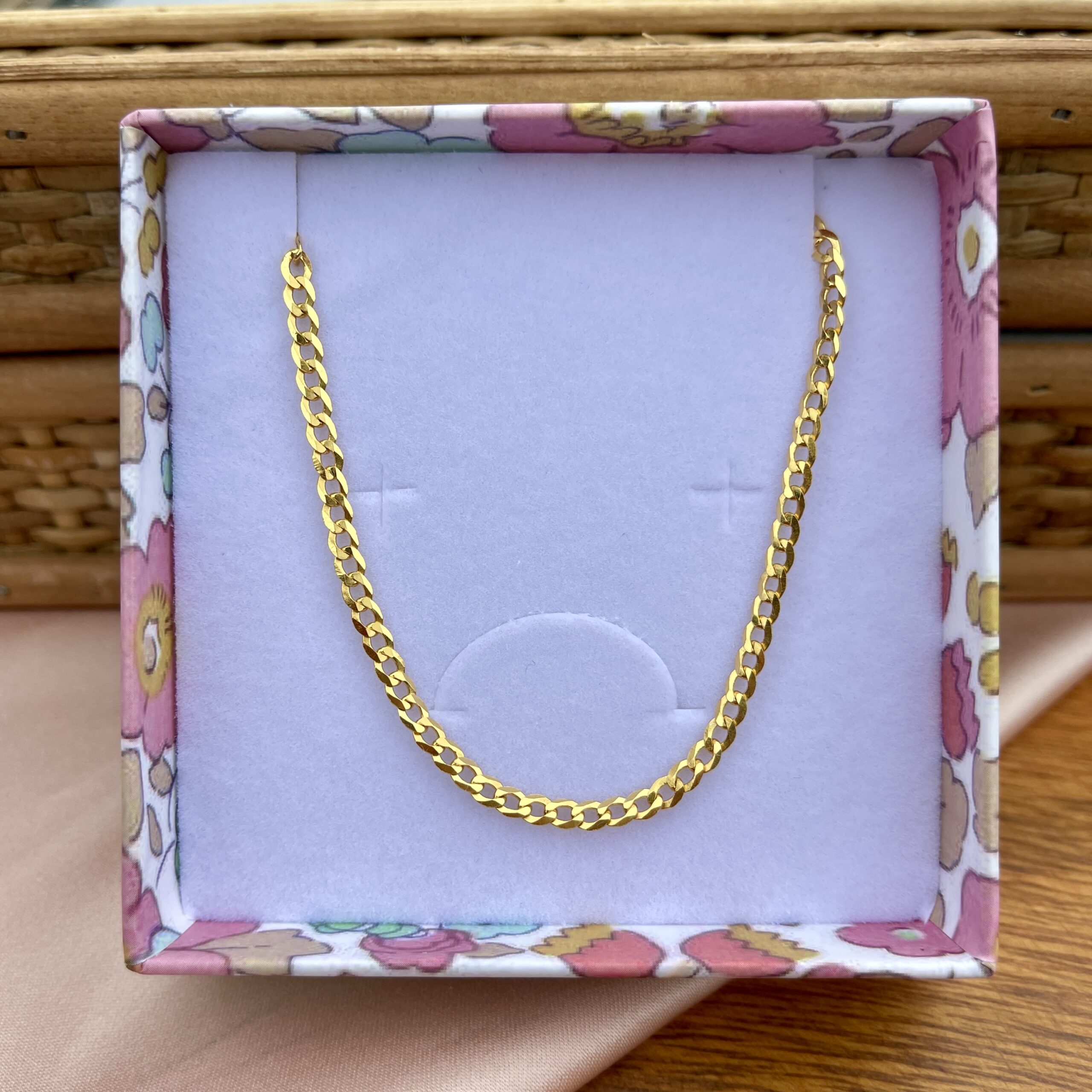 Halskæde, Cuban, ekstra tykt 18K forgyldt sterlingsølv og rhodineret sterlingsølv