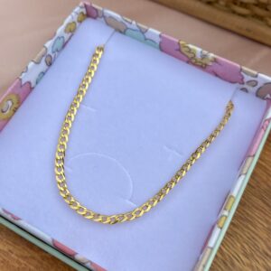 Halskæde, Cuban, ekstra tykt 18K forgyldt sterlingsølv og rhodineret sterlingsølv