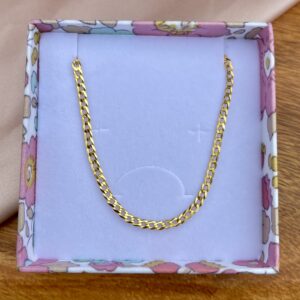 Halskæde, Cuban, ekstra tykt 18K forgyldt sterlingsølv og rhodineret sterlingsølv