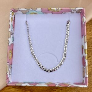 Halskæde, Cuban, ekstra tykt 18K forgyldt sterlingsølv og rhodineret sterlingsølv