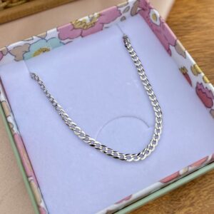 Halskæde, Cuban, ekstra tykt 18K forgyldt sterlingsølv og rhodineret sterlingsølv