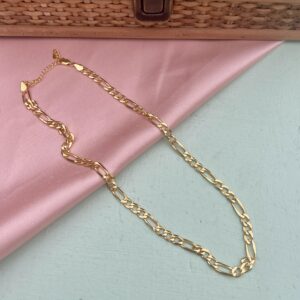 Halskæde, Figaro, ekstra tykt 18K forgyldt sterlingsølv og rhodineret sterlingsølv