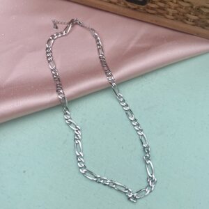 Halskæde, Figaro, ekstra tykt 18K forgyldt sterlingsølv og rhodineret sterlingsølv